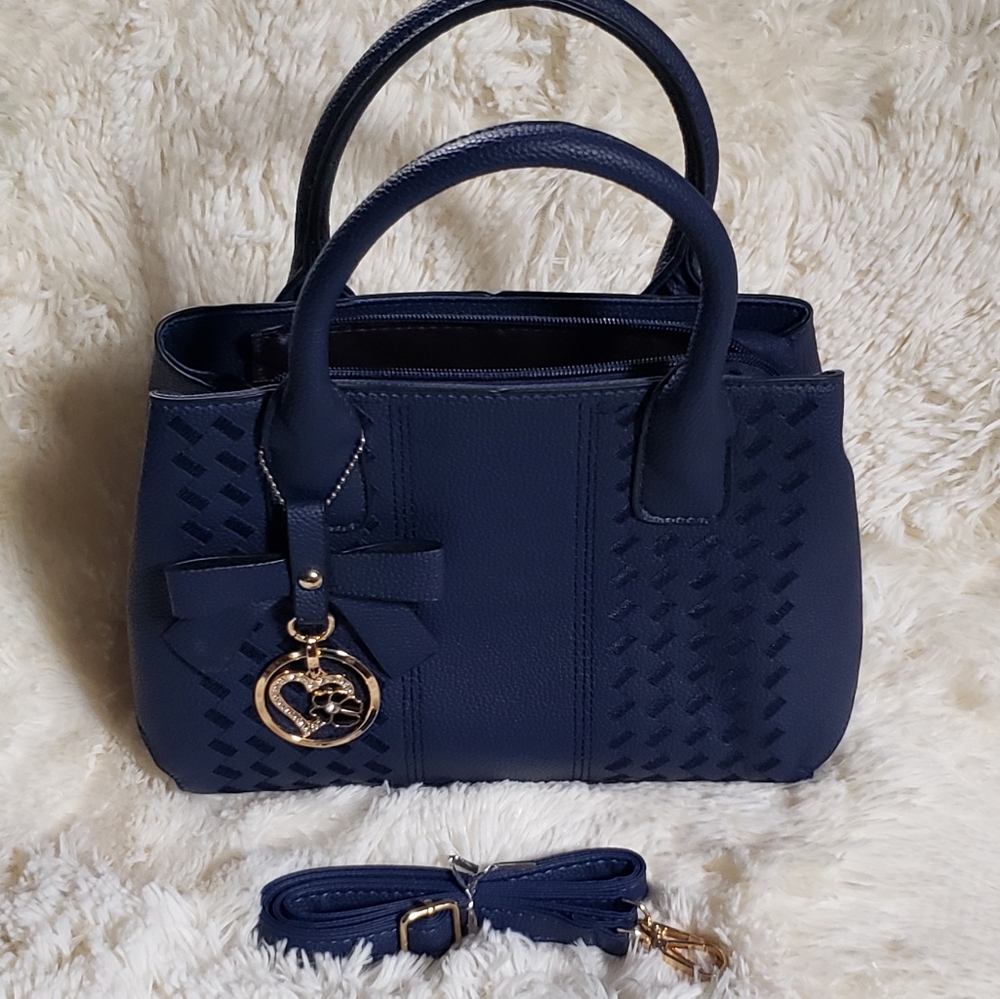 NEW Vegan top handle satchel bag w heart charm